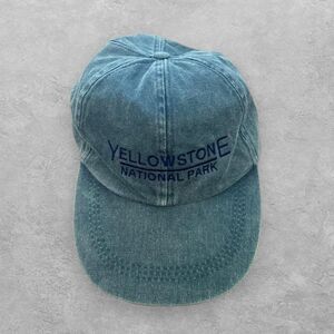 VTG 90s Yellowstone National Park Fahrenheit Dad Cap Faded Green Gorpcore